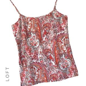 LOFT | NWOT PAISLEY PRINT CAMI COTTON TOP | SIZE: SMALL